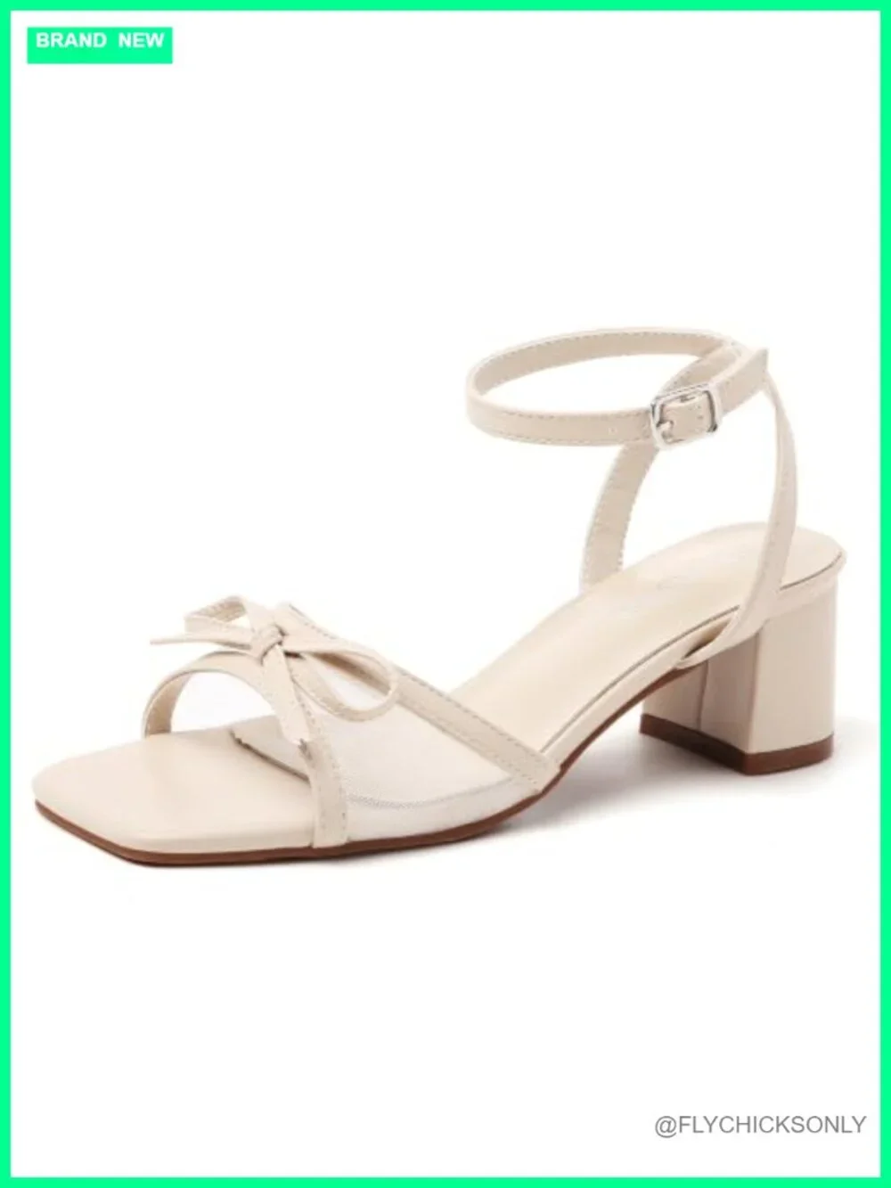 Square Toe Strappy Heeled Sandals with Chunky Block Heel